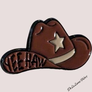 3/$12 "Yee Haw"  Cowboy Hat Enamel Pin